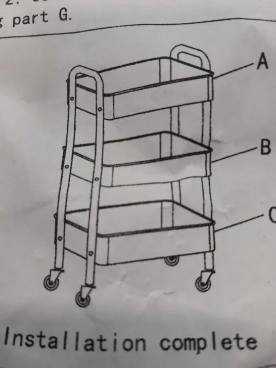 BOXED WHITE THREE TIER TROLLEY