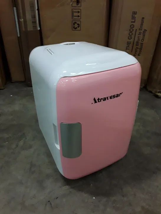 BOXED AKLS-RE-0171PK 4L MINI FRIDGE - PINK/WHITE