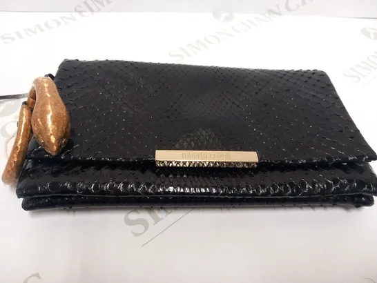 ROBERTO CAVALLI BLACK SNAKESKIN EFFECT PURSE