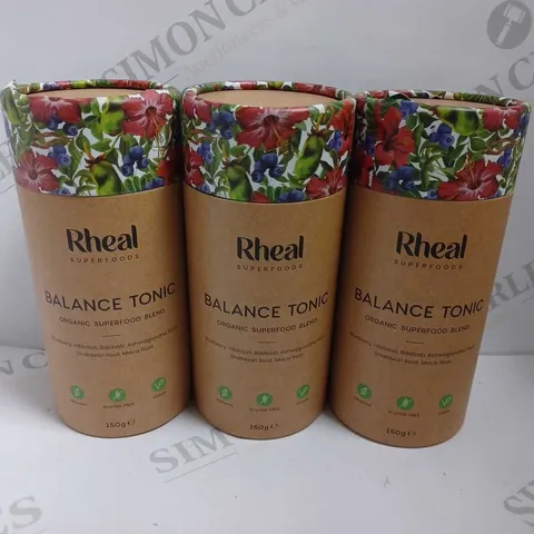 LOT OF 3 RHEAL SUPERFOODS ORGANIC BLEND (BALANCE TONIC)