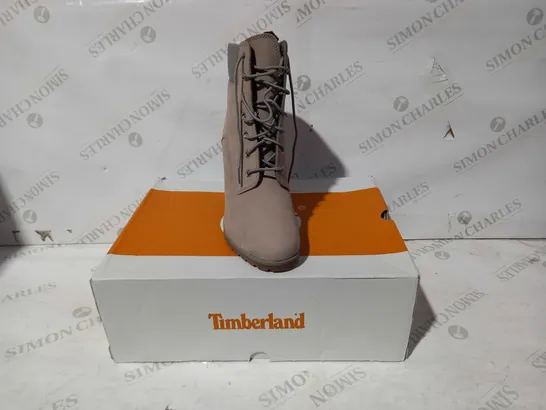 BOXED PAIR OF TIMBERLAND ALLINGTON HEELED BOOTS IN TAUPE UK SIZE 7