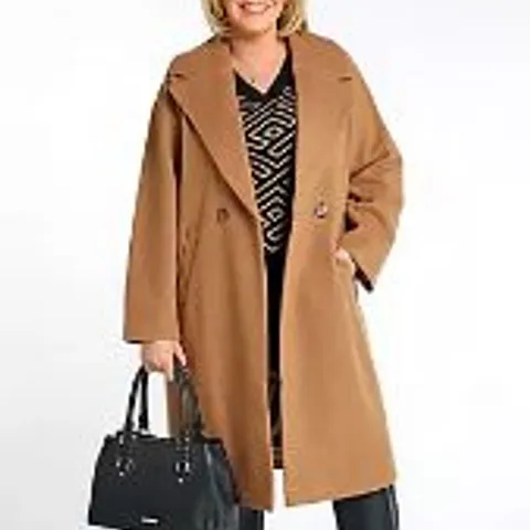 RUTH LANGSFORD MELTON COCOON COAT NUTMEG SIZE 10