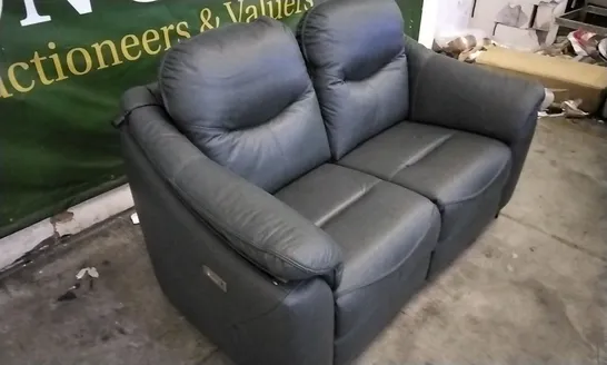 QUALITY BRITISH DESIGNED & MANUFACTURED G PLAN BLACK LEATHER ELECTRIC RECLINING 2 SEATER SOFA