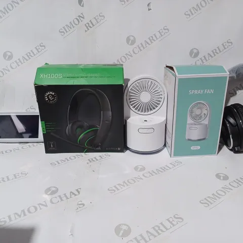 BOX OF APPROX 7 ITEMS TO INCLUDE - KAWA BABY MONITOR - SPRAY FAN - ONE ODIO STUDIO HI-FI HEADPHONES ECT 