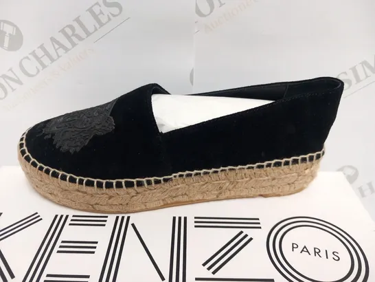 BOXED PAIR OF KENZO ESPARDRILLE BLACK SIZE 35