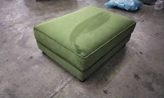 QUALITY DESIGNER LOUNGE CO FOOTSTOOL IN MOSS GREEN VELVET