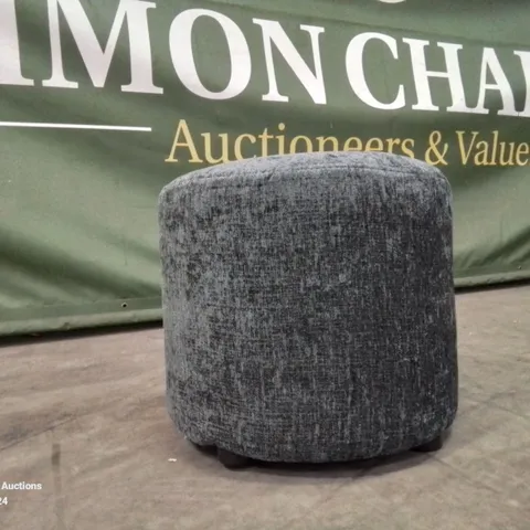 QUALITY DESIGNER DARK GREEN FABRIC UPHOLSTERED POUFFE 