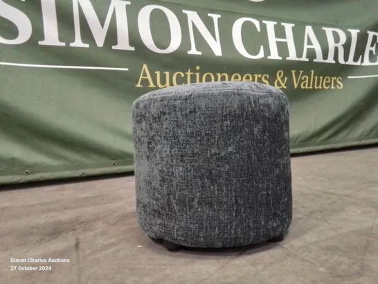 QUALITY DESIGNER DARK GREEN FABRIC UPHOLSTERED POUFFE 