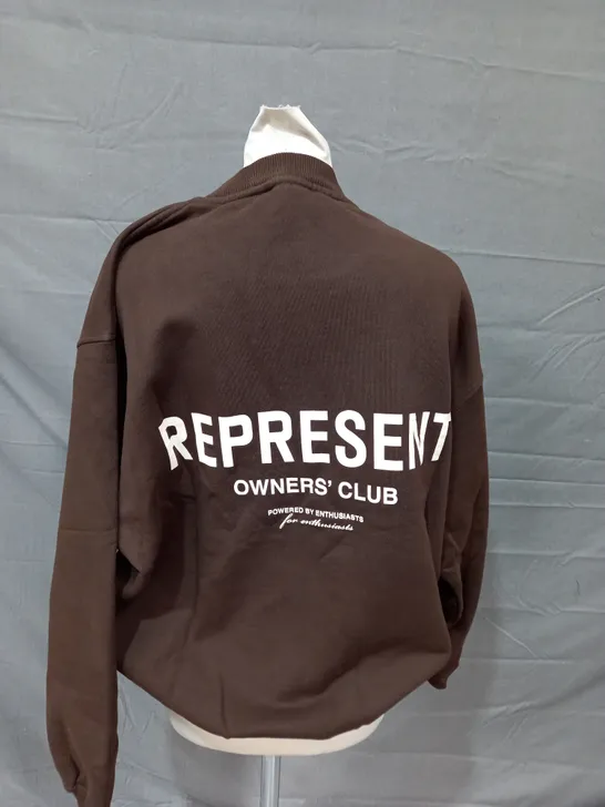 REPRESENT OWNERS CLUB BROWN SWEATSHIRT - SMALL