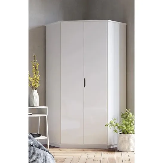 BOXED COLLETTA 2 DOOR MANUFACTURED WOOD WARDROBE - WHITE (3 BOXES)