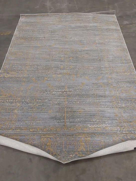 PERSIAN MACHINE WOVEN AREA RUG - GREY/GOLD // SIZE: 200 X 300cm