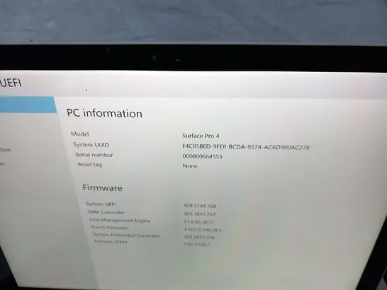 MICROSOFT SURFACE PRO 4 128GB