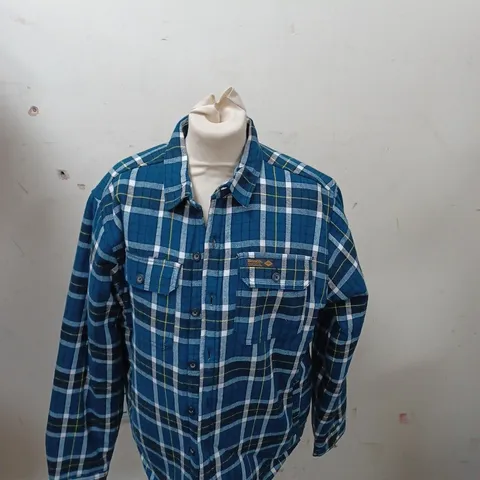 BENCH MEDIUM BLUE/GREEN CHECK PLAIDED JACKET 