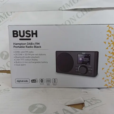 BOXED BUSH HAMPTON DAB+ PORTABLE RADIO IN BLACK