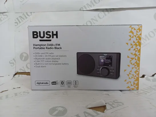 BOXED BUSH HAMPTON DAB+ PORTABLE RADIO IN BLACK