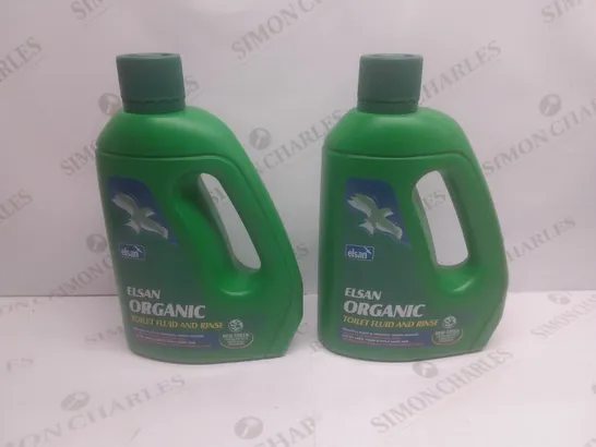 2 X BRAND NEW BOTTLES OF ELSAN ORGANIC TOILET FLUID AND RINSE - COLLECTION ONLY