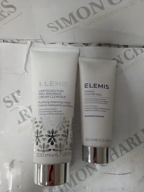 BOX OF 2 ELEMIS BEAUTY PRODUCTS TO INCLUDE LIMITED EDITION PRO RADIANCE CREAM CLEANSER, PAPAYA ENZYME PEEL.