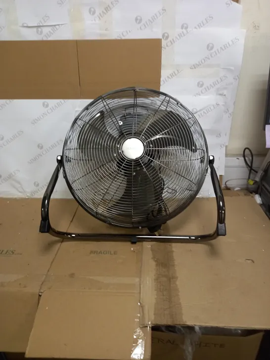 SCHALLEN GUNMETAL ADJUSTABLE FLOOR FAN