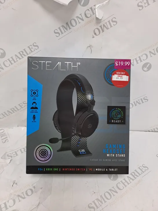 MEDIUM BOX OF 6 STEALTH C6-100 STEREO GAMING HEADSET & STAND - BLUE