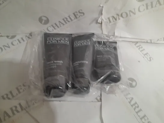 BOXED CLINIQUE FACE WASH, MOISTURISING LOTION, AND FACE SCRUB SET