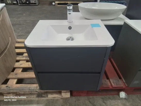 DESIGNER NAVY 2-DRAWER BATHROOM SINK UNIT 