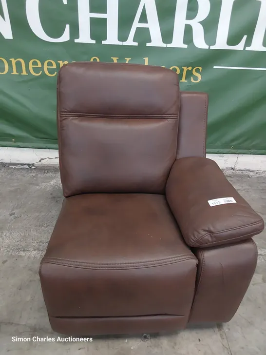 POWER RECLINING SECTION BROWN LEATHER 