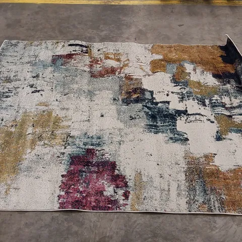 BOSTON MACHINE WOVEN MUSTARD/BLUE/YELLOW RUG // 160 X 230CM