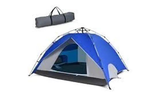 BOXED COSTWAY 2-IN-1, 4-PERSON INSTANT POP-UP WATERPROOF CAMPING TENT - BLUE