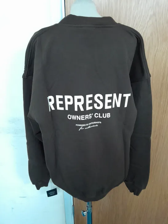 REPRESENT OWNER'S CLUB JERSEY SWEATER IN VINTAGE BROWN SIZE XL