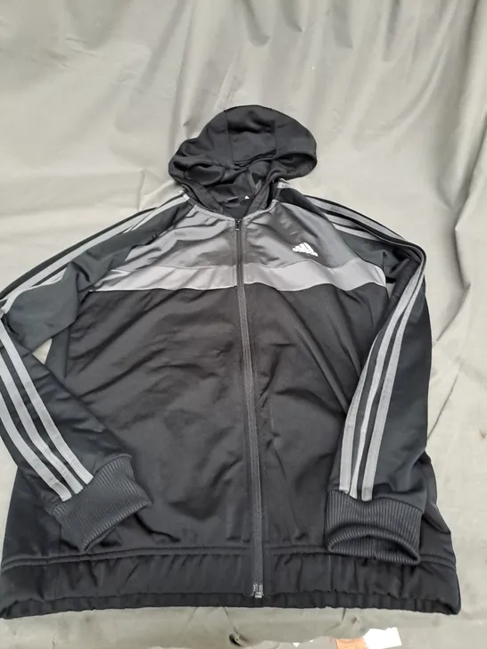 ADIDAS BLACK ZIP UP UK 15-16YR