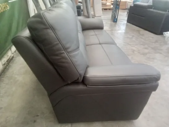 DESIGNER G PLAN MADE SEATTLE 3 SEATER SOFA - CAMBRIDGE SLATE LEATHER 