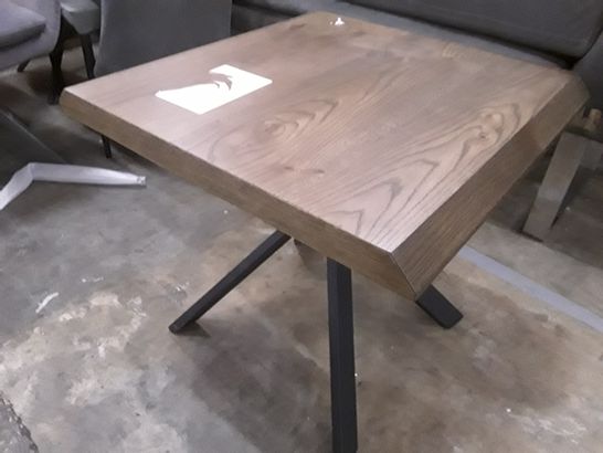 DESIGNER SOLID OAK TOPPED COFFEE TABLE