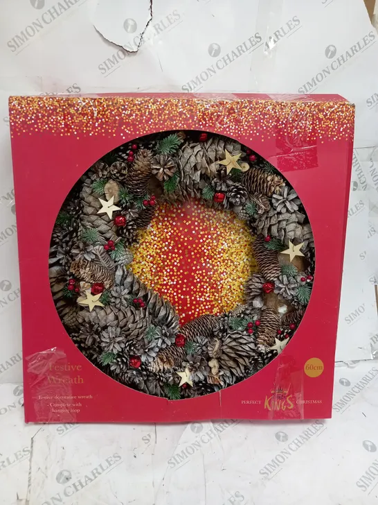 THREE KINGS 60 CM FROSTSTAR CHRISTMAS WREATH RRP £49.99