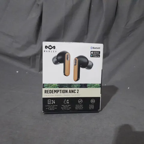 BOXED HOUSE OF MARLEY REDEMPTION ANC 2 WIRELESS BLUETOOTH EARPHONES