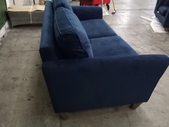 QUALITY THE LOUNGE CO DESIGNER 3 SEATER SOFA - DARK BLUE FABRIC 