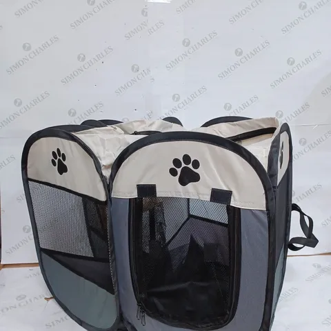 POP UP PUPPY DOG KENNEL IN GREY & BLACK