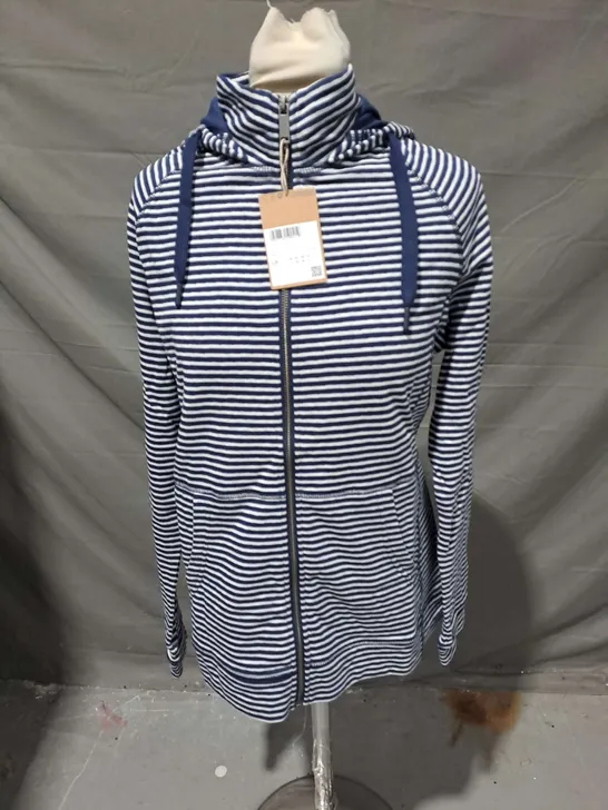 MOUNTAIN WAREHOUSE WOOLAMAI FULL ZIP WOMENS HOODIE IN NAVY STRIPE SIZE 12