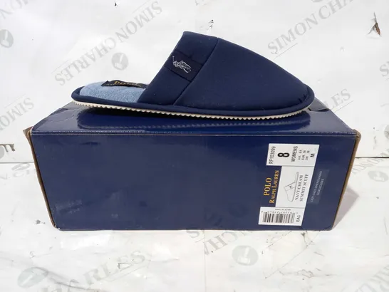 BOXED PAIR OF RALPH LAUREN POLO WOMEN'S MEMORY FOAM SLIP-ON SHOES IN NAVY UK SIZE 5.5