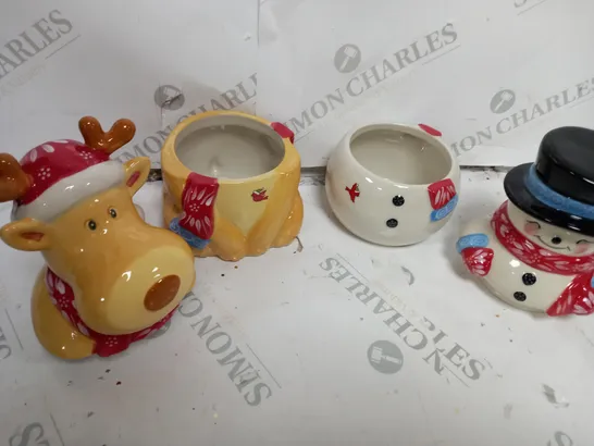 BOXED TEMP-TATIONS 180Z CHRISTMAS JAR REINDEER & SNOWMAN