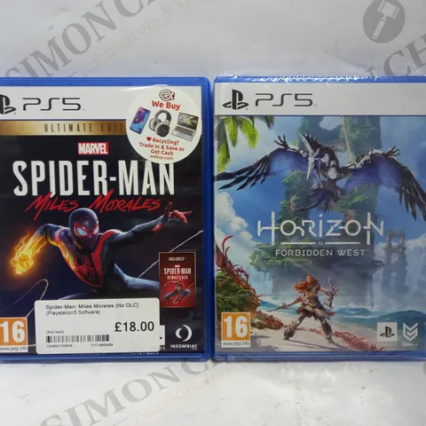 2 PS5 GAMES: SPIDER-MAN MILES MORALES + HORIZON II FORBIDDEN WEST
