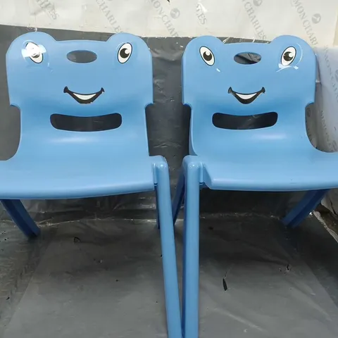 PAIR OF 2 COMFORT TIME CHILDRENS GARDEN CHAIRS IN SKY BLUE