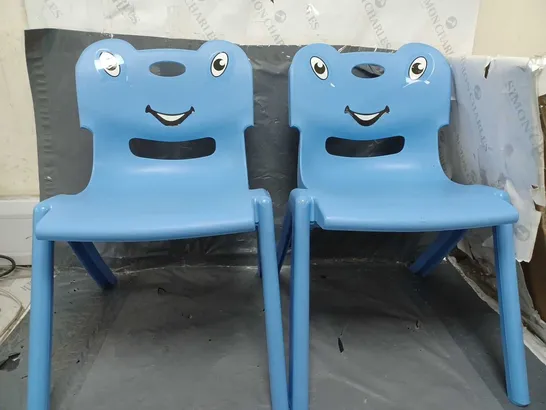 PAIR OF 2 COMFORT TIME CHILDRENS GARDEN CHAIRS IN SKY BLUE