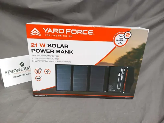 BOXED YARDFORCE 21W SOLAR POWER BANK LXPB21