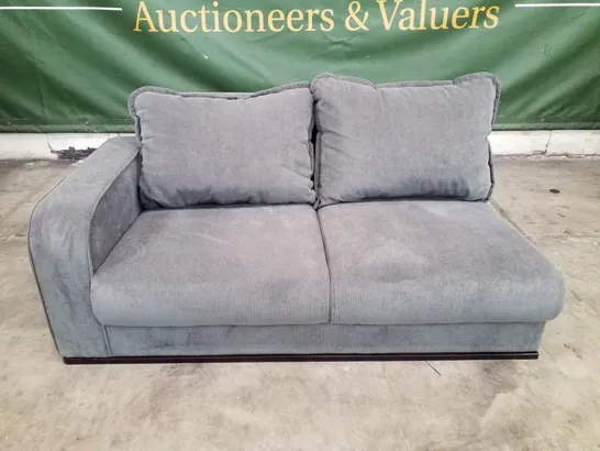 QUALITY DESIGNER 2 SEATER LHF SOFA PIECE - DARK GREY CORDUROY FABRIC