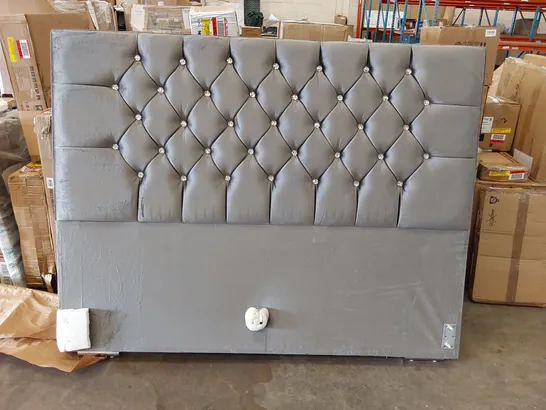 BAGGED CHESSER UPHOLSTERED HEADBOARD - GREY, KING SIZE (1 ITEM)