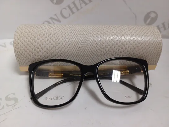 JIMMY CHOO FASHION GLASSES WITH CASE - BLACK/GOLD EFFECT