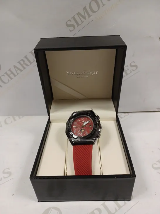  LIMITED EDITION SWAN & EDGAR HAND ASSEMBLED WATCH FORTRESS AUTOMATIC RED RRP £205