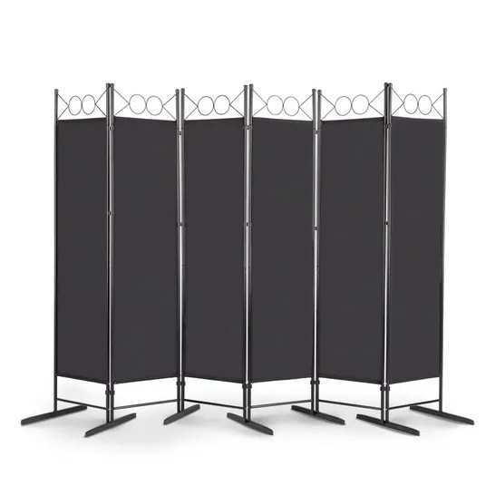 BOXED 240CM 6 - PANEL FOLDING ROOM DIVIDER (1 BOX)