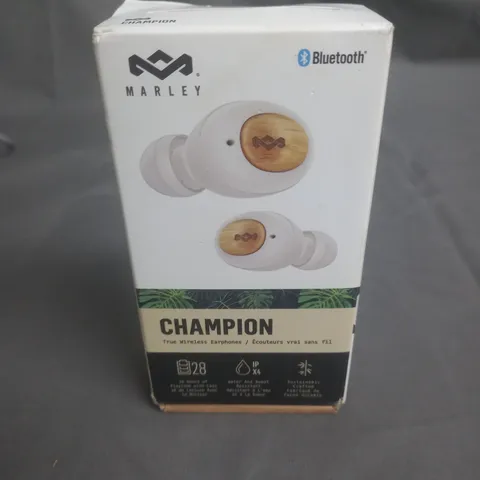 BOXED MARLEY CHAMPION TRUE WIRELESS EARPHONES - WHITE AUDI 