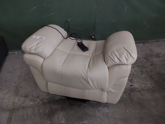 DESIGNER POWER RECLINING EASY CHARE BASE CREAM LEATHER 